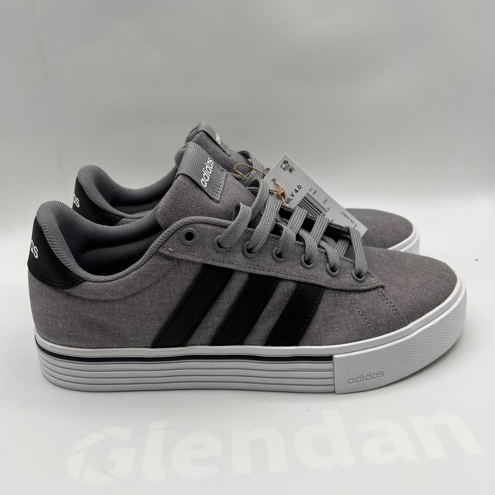 Adidas Daily 4.0 Sneakers Mens 7 Grey Black Canvas Low Top Shoes New Nwt Casual